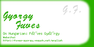 gyorgy fuves business card